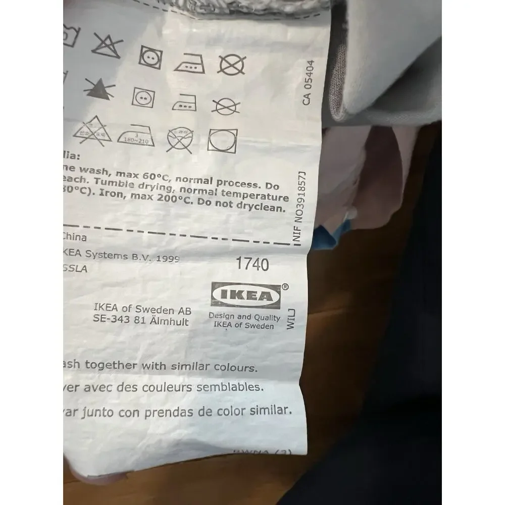 Ikea BRUNKRISSLA Oversized Queen Duvet Cover Cotton Checked Color Block